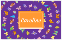 Thumbnail for Personalized Butterfly Placemat III - Purple Background - Rectangle Nameplate -  View