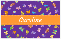 Thumbnail for Personalized Butterfly Placemat III - Purple Background - Ribbon Nameplate -  View