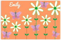Thumbnail for Personalized Butterfly Placemat V - Orange Background - Pink Butterflies I -  View