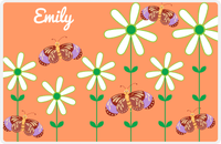 Thumbnail for Personalized Butterfly Placemat V - Orange Background - Brown Butterflies -  View