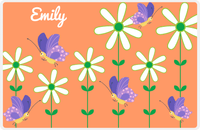 Thumbnail for Personalized Butterfly Placemat V - Orange Background - Purple Butterflies I -  View