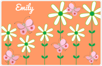 Thumbnail for Personalized Butterfly Placemat V - Orange Background - Pink Butterflies II -  View