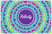 Thumbnail for Personalized Butterfly Placemat VI - Teal Background -  View