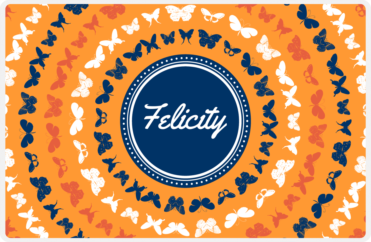 Personalized Butterfly Placemat VI - Orange Background -  View