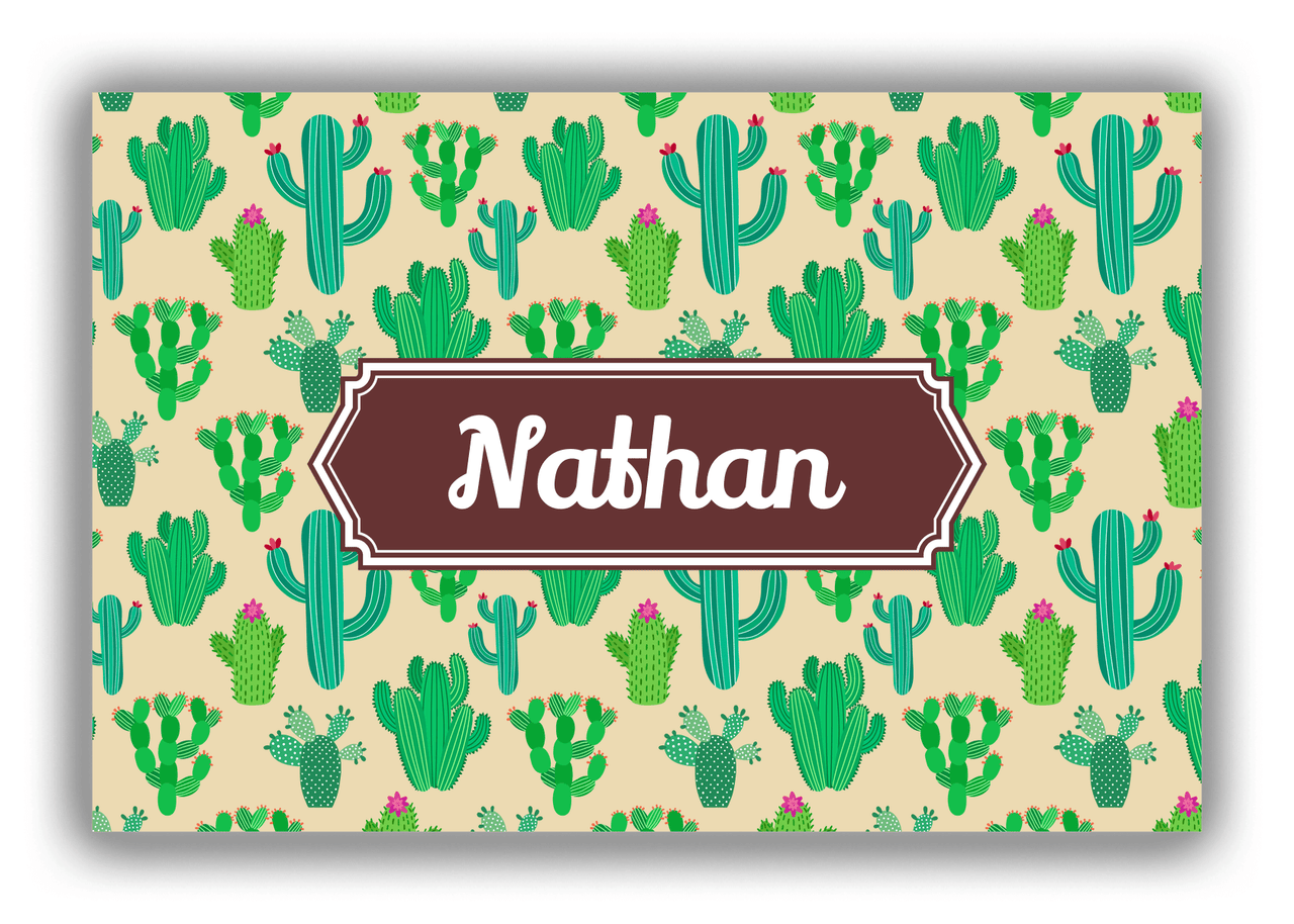 Personalized Cactus / Succulent Canvas Wrap & Photo Print III - Decorative Rectangle Nameplate - Front View