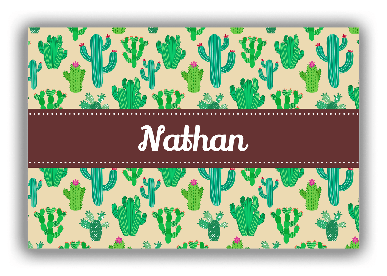 Personalized Cactus / Succulent Canvas Wrap & Photo Print III - Ribbon Nameplate - Front View