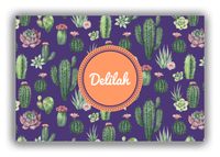 Thumbnail for Personalized Cactus / Succulent Canvas Wrap & Photo Print V - Watercolor Cactus - Circle Nameplate - Front View