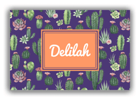 Thumbnail for Personalized Cactus / Succulent Canvas Wrap & Photo Print V - Watercolor Cactus - Rectangle Nameplate - Front View