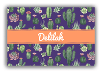 Thumbnail for Personalized Cactus / Succulent Canvas Wrap & Photo Print V - Watercolor Cactus - Ribbon Nameplate - Front View