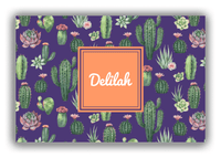 Thumbnail for Personalized Cactus / Succulent Canvas Wrap & Photo Print V - Watercolor Cactus - Square Nameplate - Front View