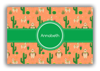 Thumbnail for Personalized Cactus / Succulent Canvas Wrap & Photo Print X - Alpacas - Circle Ribbon Nameplate - Front View