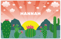 Thumbnail for Personalized Cactus / Succulent Placemat II - Cactus Range - Orange Background -  View
