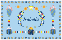 Thumbnail for Personalized Cactus / Succulent Placemat IV - Cactus Wreath - Blue Background -  View
