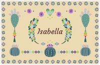 Thumbnail for Personalized Cactus / Succulent Placemat IV - Cactus Wreath - Tan Background -  View
