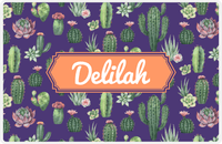 Thumbnail for Personalized Cactus / Succulent Placemat V - Watercolor Cactus - Decorative Rectangle Nameplate -  View