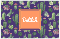 Thumbnail for Personalized Cactus / Succulent Placemat V - Watercolor Cactus - Square Nameplate -  View