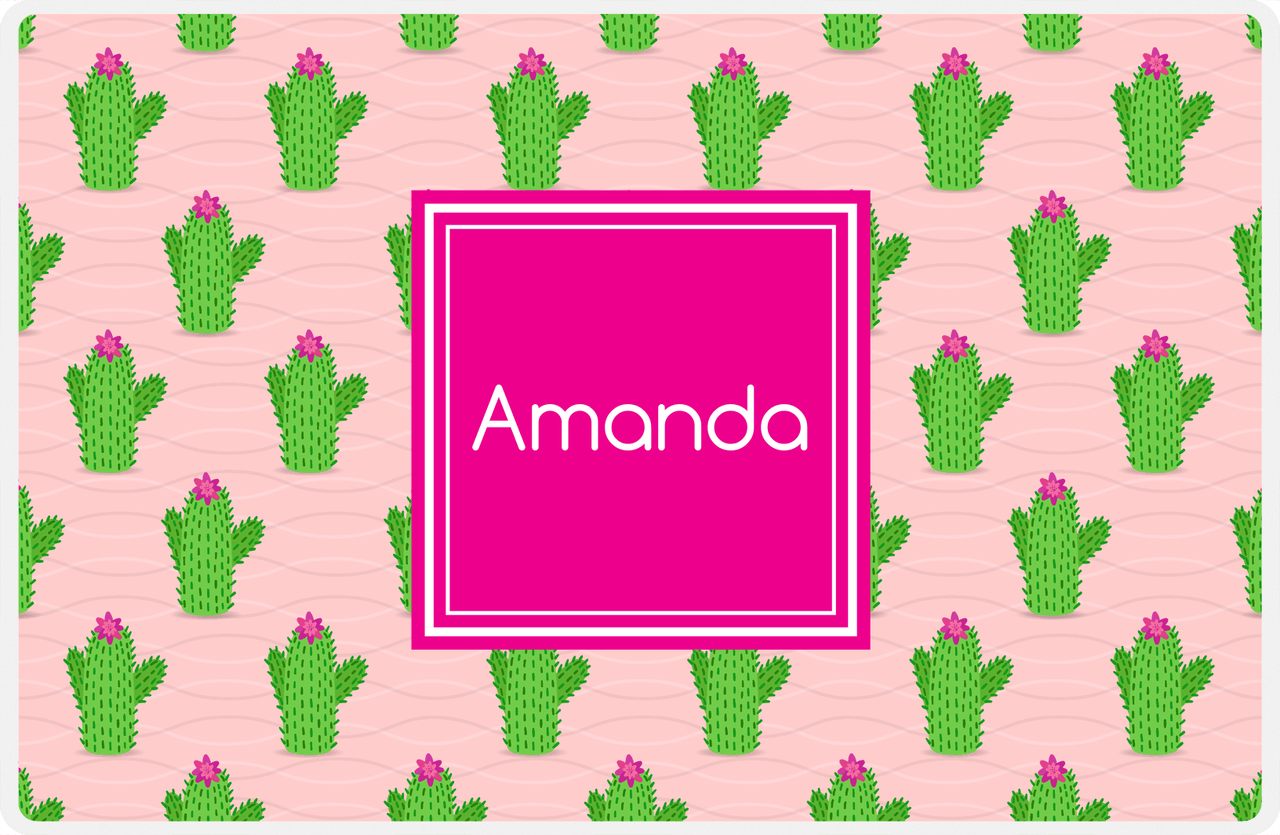Personalized Cactus / Succulent Placemat IX - Cactus Pattern I -  View