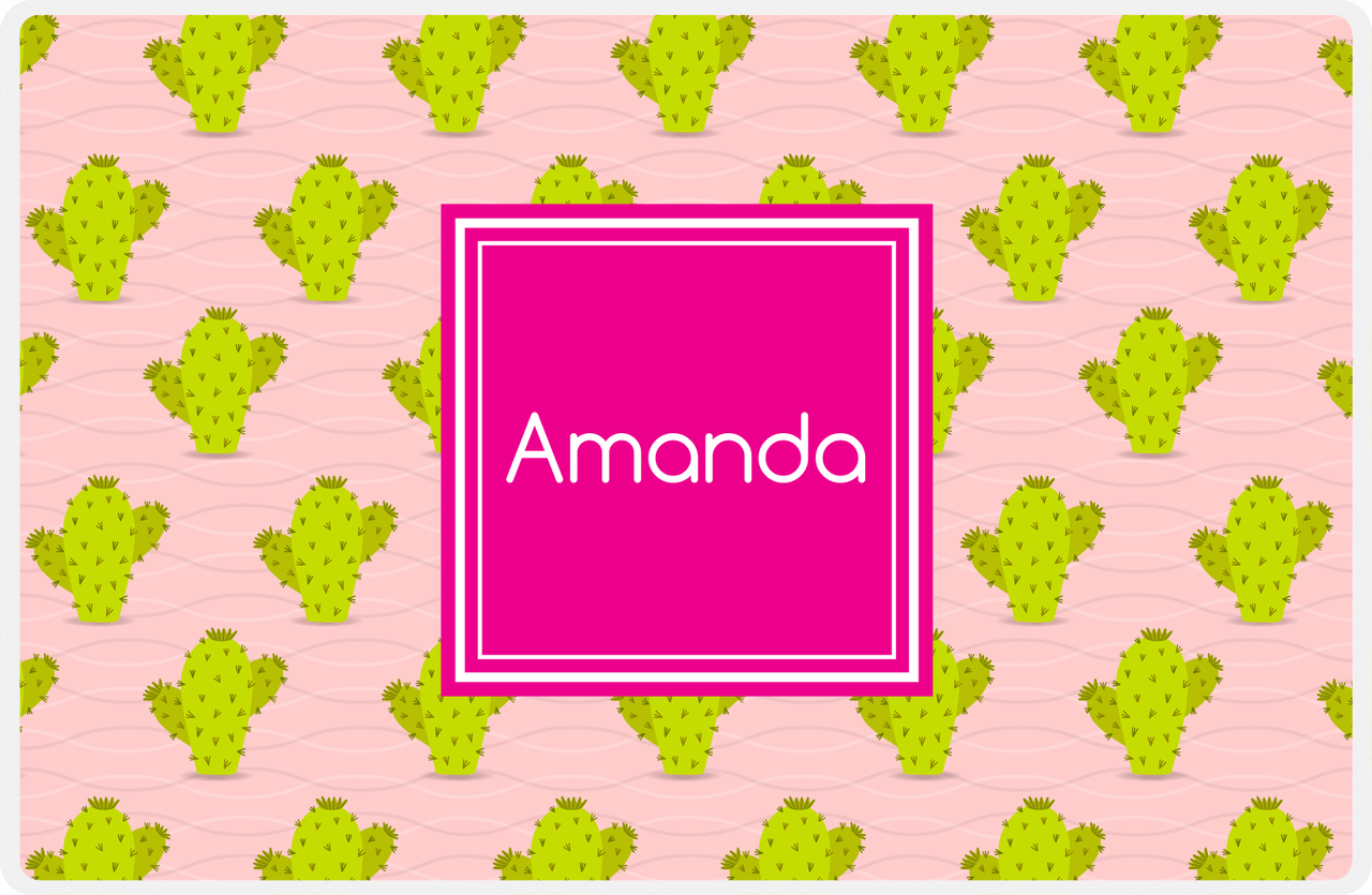 Personalized Cactus / Succulent Placemat IX - Cactus Pattern II -  View