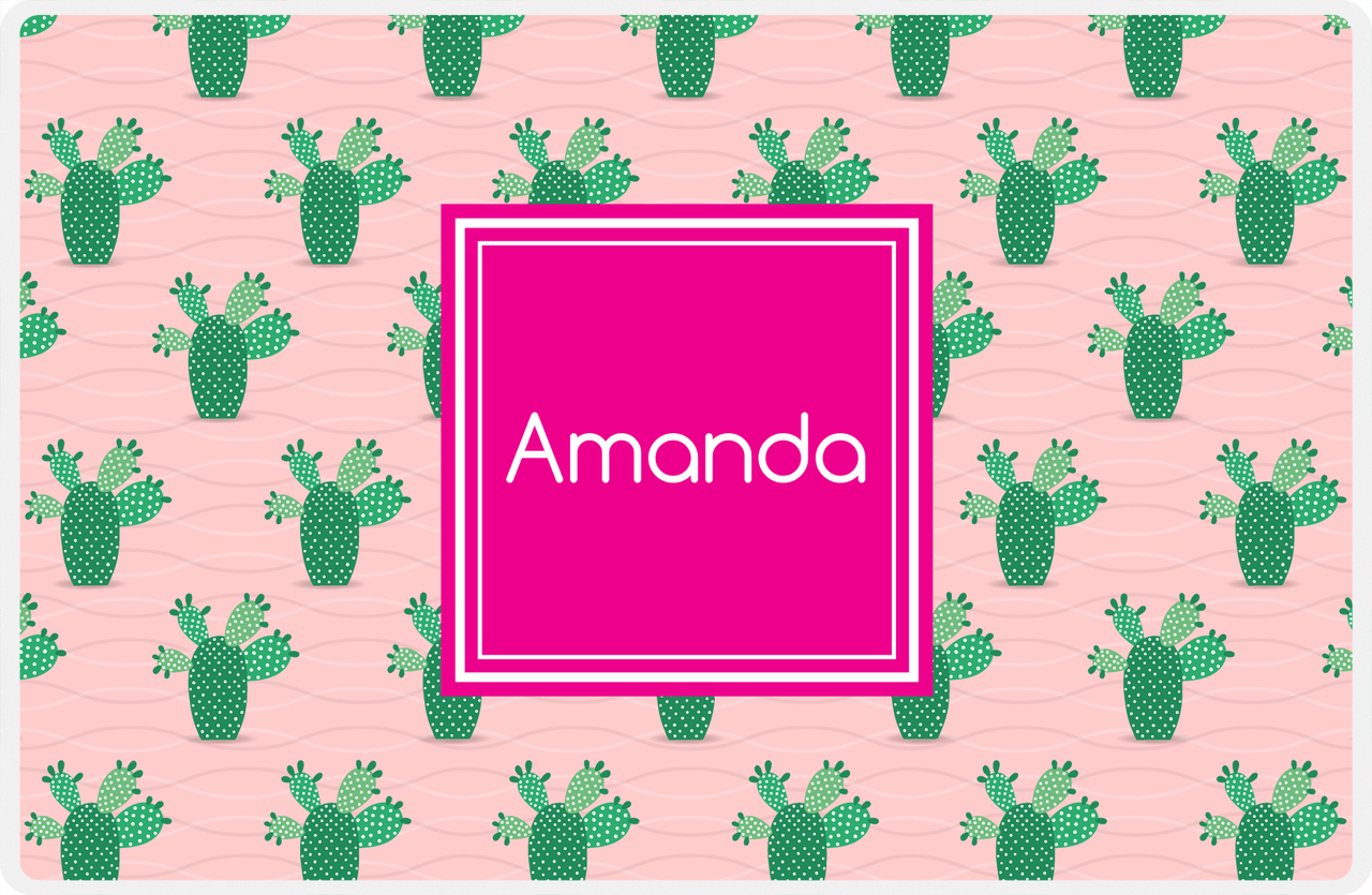 Personalized Cactus / Succulent Placemat IX - Cactus Pattern III -  View