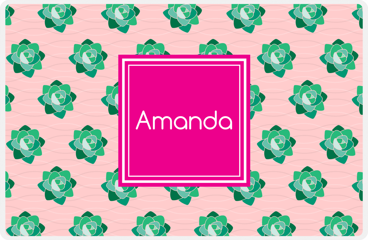 Personalized Cactus / Succulent Placemat IX - Cactus Pattern IV -  View