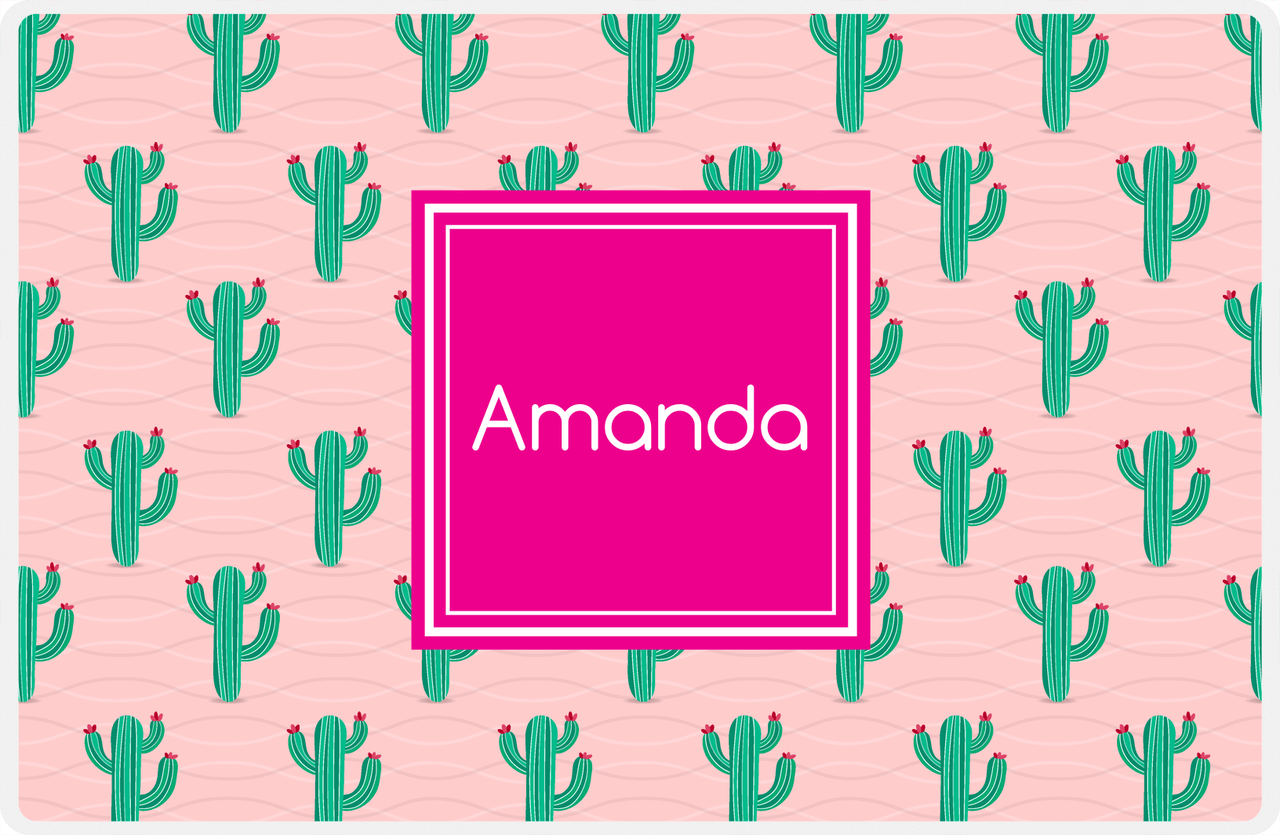 Personalized Cactus / Succulent Placemat IX - Cactus Pattern V -  View