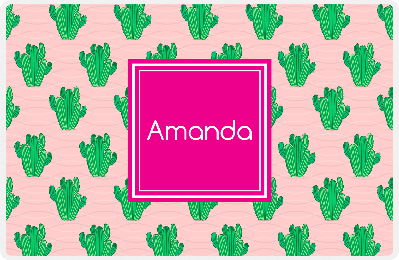 Personalized Cactus / Succulent Placemat IX - Cactus Pattern VI -  View