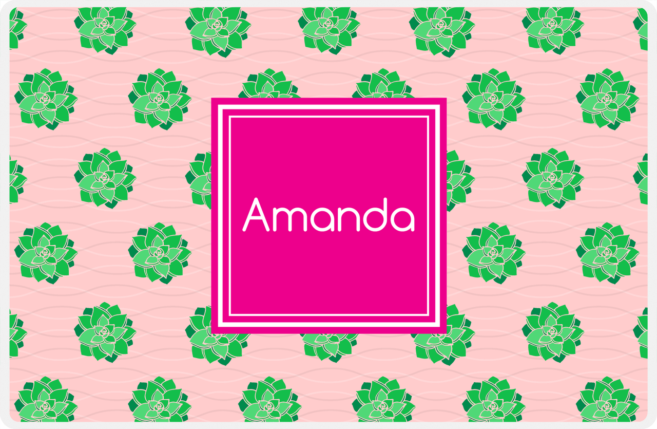 Personalized Cactus / Succulent Placemat IX - Cactus Pattern VII -  View