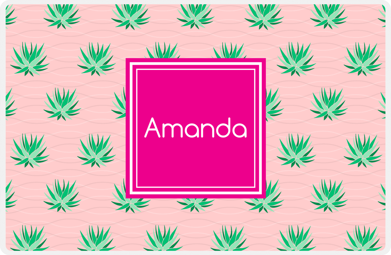 Personalized Cactus / Succulent Placemat IX - Cactus Pattern VIII -  View