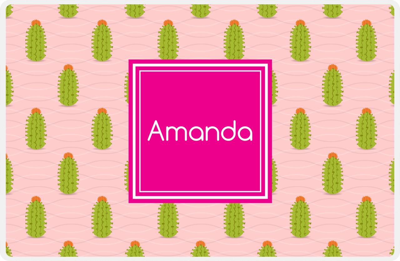 Personalized Cactus / Succulent Placemat IX - Cactus Pattern IX -  View