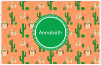 Thumbnail for Personalized Cactus / Succulent Placemat X - Alpacas - Circle Nameplate -  View