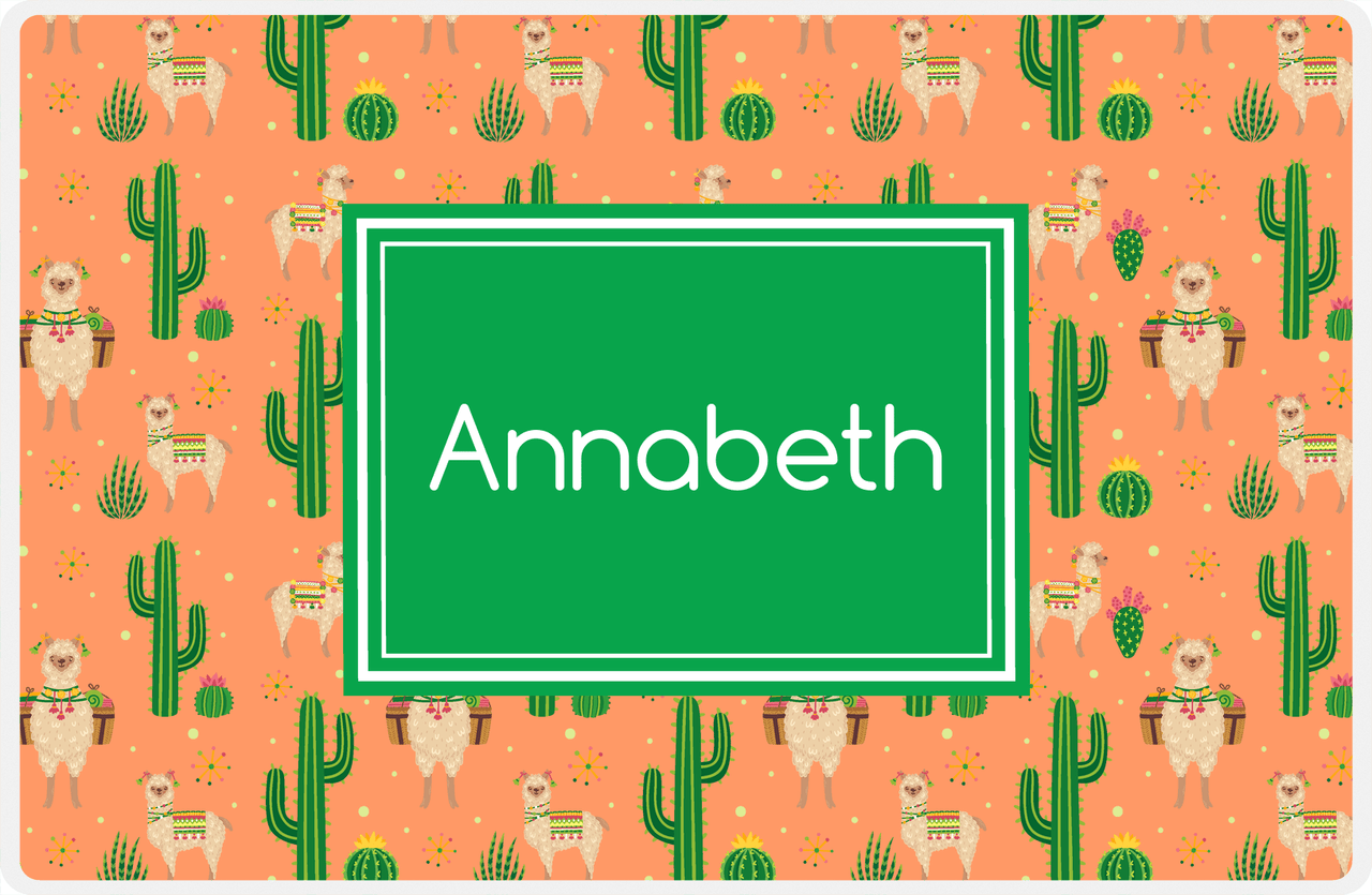 Personalized Cactus / Succulent Placemat X - Alpacas - Rectangle Nameplate -  View