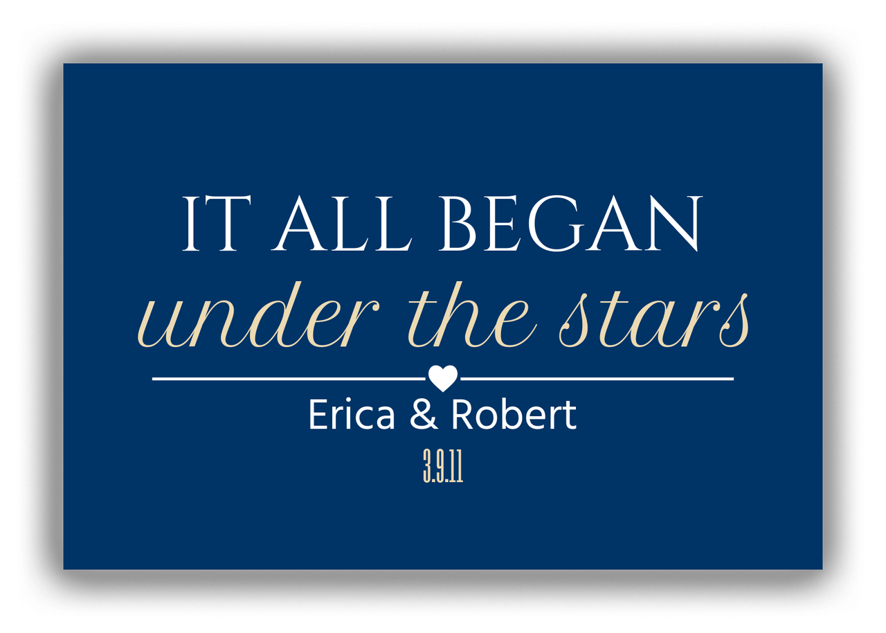 Personalized Canvas Wrap & Photo Print - It All Began - Blue Background - Front View