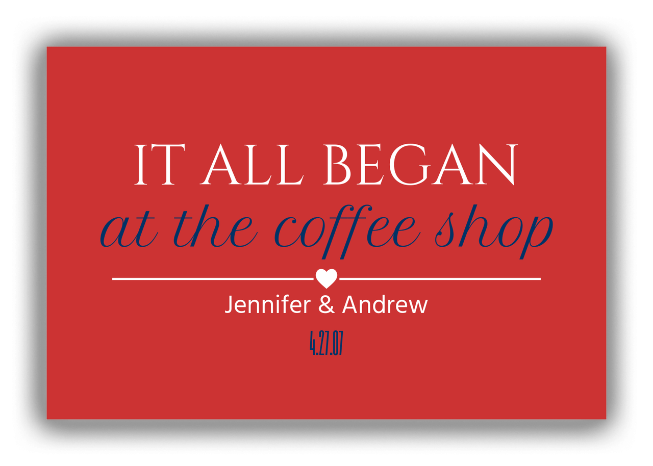 Personalized Canvas Wrap & Photo Print - It All Began - Red Background - Front View