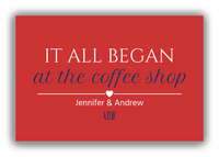 Thumbnail for Personalized Canvas Wrap & Photo Print - It All Began - Red Background - Front View