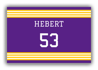 Thumbnail for Personalized Canvas Wrap & Photo Print - Jersey Number - Purple and Gold - Triple Stripe - Front View