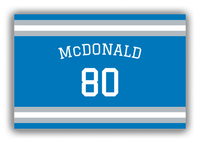 Thumbnail for Personalized Canvas Wrap & Photo Print - Jersey Number with Arched Name - Blue and Grey - Single Stripe - Front View