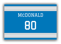Thumbnail for Personalized Canvas Wrap & Photo Print - Jersey Number - Blue and Grey - Triple Stripe - Front View