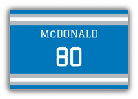 Thumbnail for Personalized Canvas Wrap & Photo Print - Jersey Number - Blue and Grey - Single Stripe - Front View