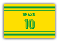 Thumbnail for Personalized Canvas Wrap & Photo Print - Jersey Number with Arched Name - Brazil - Triple Stripe - Front View