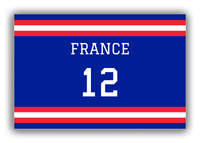 Thumbnail for Personalized Canvas Wrap & Photo Print - Jersey Number - France - Single Stripe - Front View
