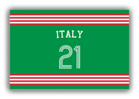 Thumbnail for Personalized Canvas Wrap & Photo Print - Jersey Number with Arched Name - Italy - Triple Stripe - Front View