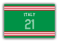 Thumbnail for Personalized Canvas Wrap & Photo Print - Jersey Number with Arched Name - Italy - Double Stripe - Front View