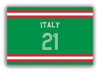 Thumbnail for Personalized Canvas Wrap & Photo Print - Jersey Number with Arched Name - Italy - Single Stripe - Front View