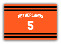 Thumbnail for Personalized Canvas Wrap & Photo Print - Jersey Number with Arched Name - Netherlands - Single Stripe - Front View