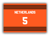 Thumbnail for Personalized Canvas Wrap & Photo Print - Jersey Number - Netherlands - Triple Stripe - Front View