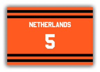 Thumbnail for Personalized Canvas Wrap & Photo Print - Jersey Number - Netherlands - Single Stripe - Front View