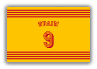 Thumbnail for Personalized Canvas Wrap & Photo Print - Jersey Number with Arched Name - Spain - Triple Stripe - Front View