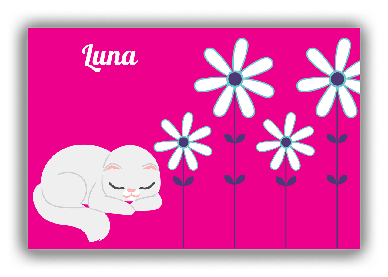 Personalized Cats Canvas Wrap & Photo Print X - Pink Background - Cat VI - Front View