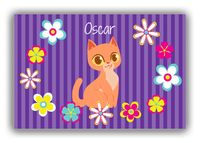 Thumbnail for Personalized Cats Canvas Wrap & Photo Print XII - Purple Background - Cat VII - Front View