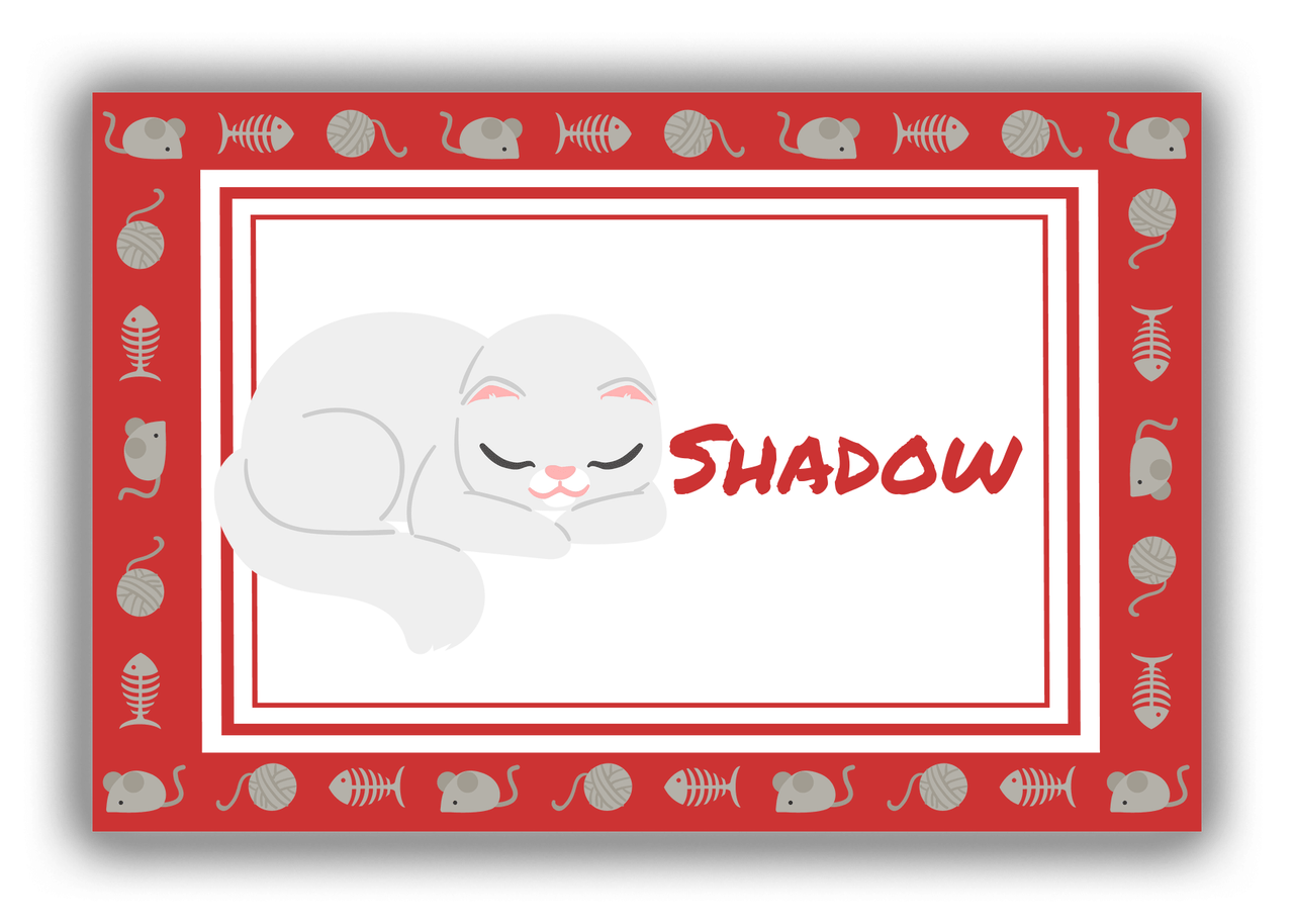 Personalized Cats Canvas Wrap & Photo Print XIV - Red Background - Cat VI - Front View